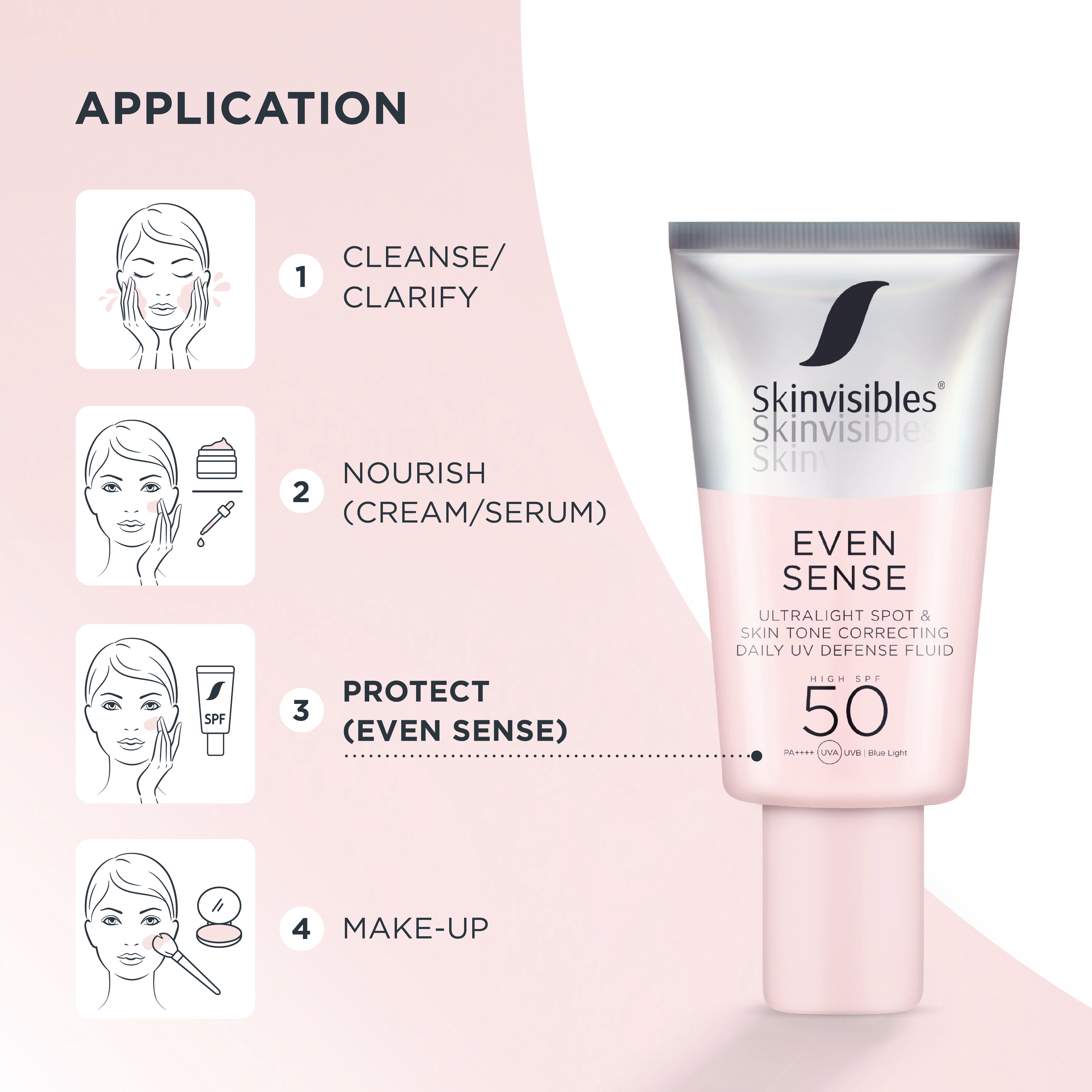 Skinvisibles Even Sense SPF50 50 ml - Aurinkovoide